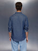 Washed slim fit denim shirt | Blue
