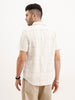 Textured Slim Fit Half Sleeved Shirt | Off White