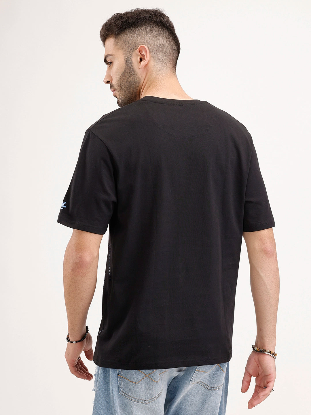 Placement Printed T-Shirt | Black