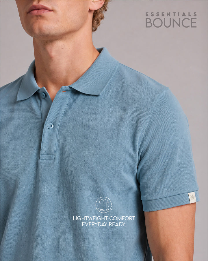 No Brainer Bounce Slim Fit Polo T-Shirt | Essential | Light Blue