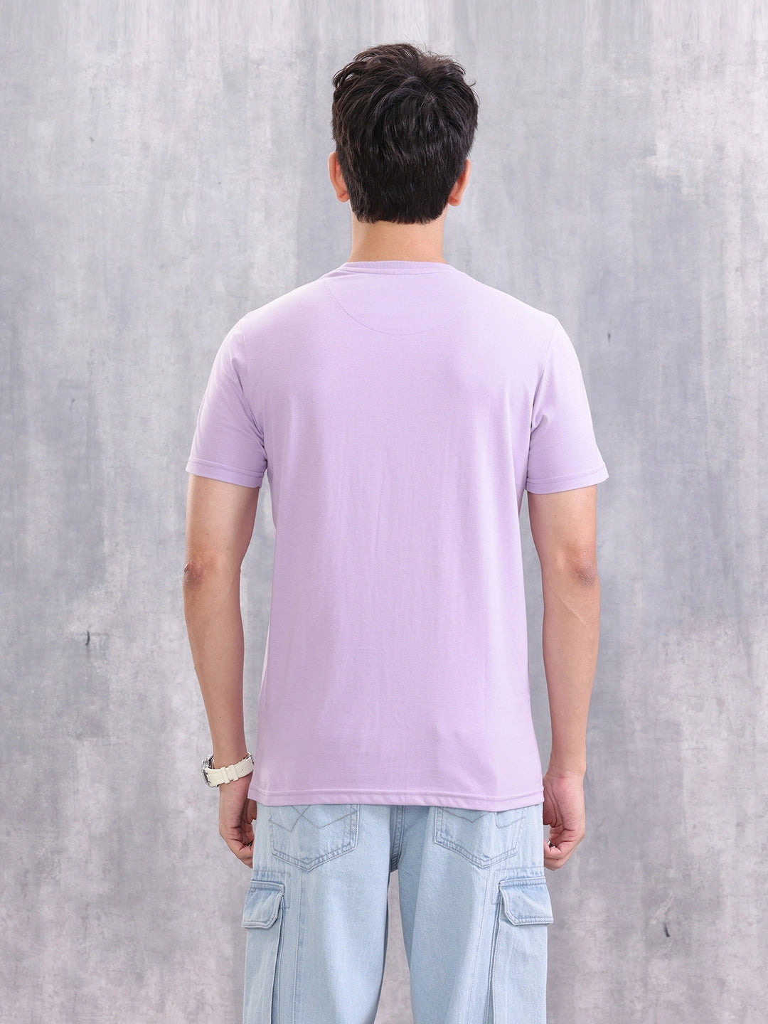 Placement Printed Logo T-Shirt | Purple