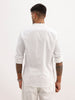 Solid Regular Fit Mandrin Collar Shirt | White