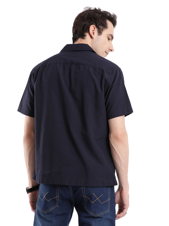 Navy Vision Resort Collar Shirt