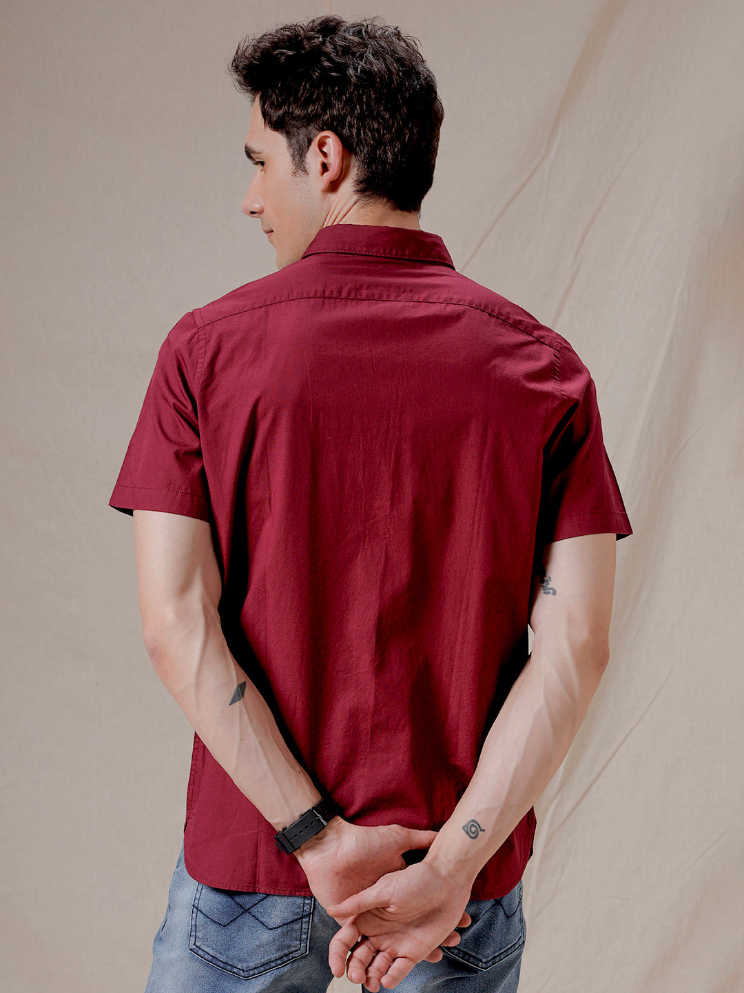 Maroon Half Sleeve Shirt