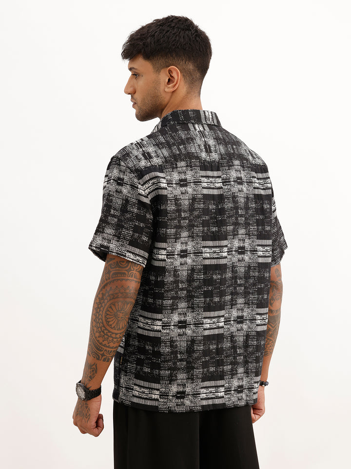Classic Comfort Fit Jacquard Shirt | Black