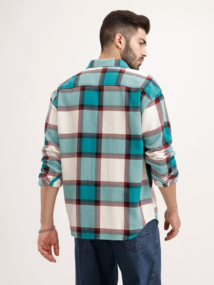 Oversized Fit Checkered Shirt | Green