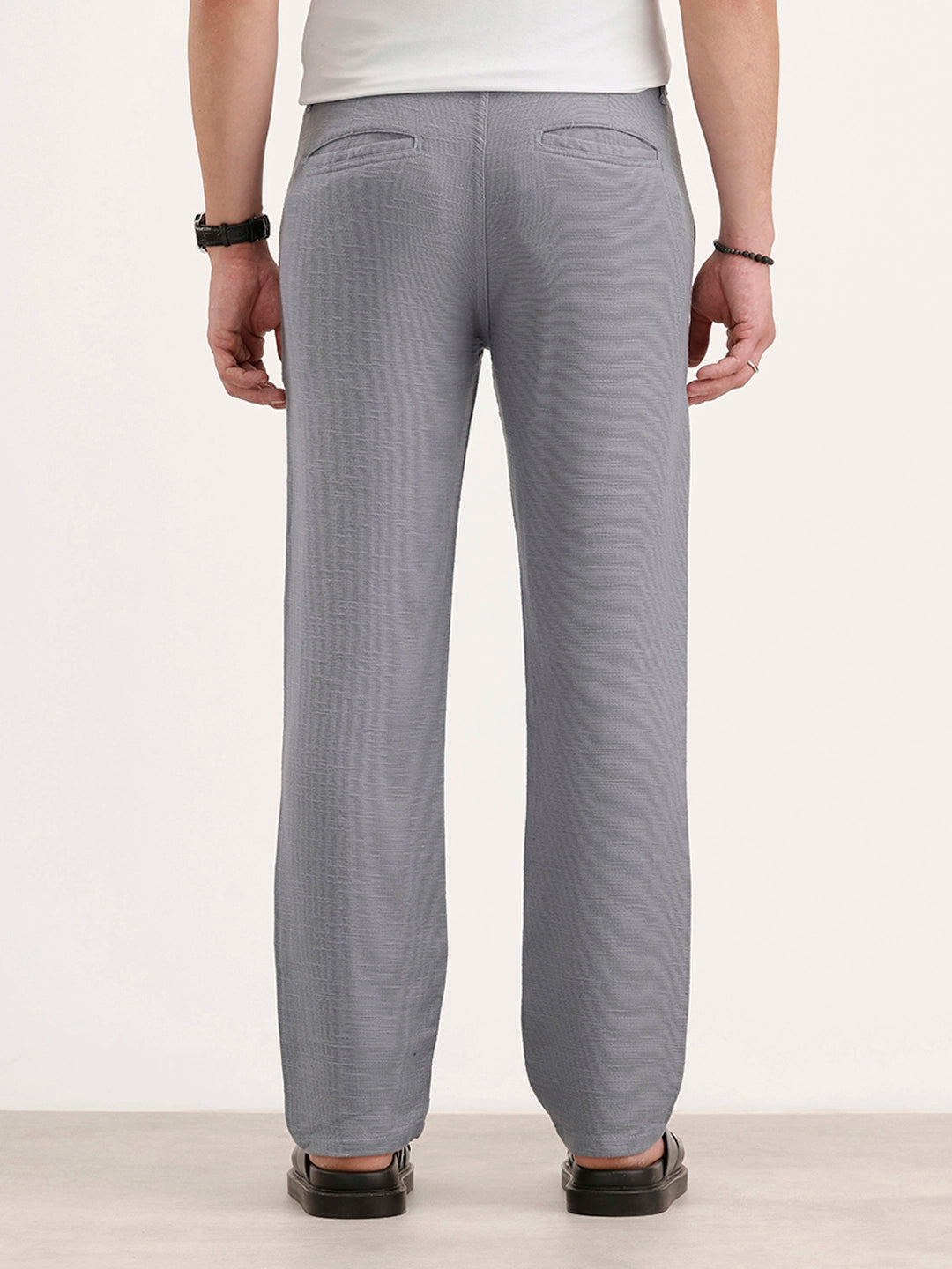 Anti Fit Linen Blend Trouser | Blue