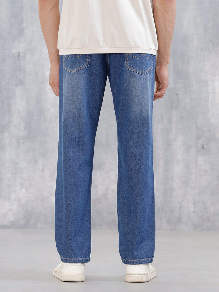 Men's Casual Anti Fit Jeans | Med Stone