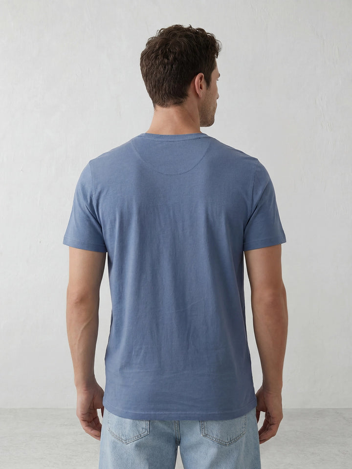 Slim Fit Placement Printed T-Shirt | Blue