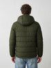Solid Hooded Puffer Jacket | Olive