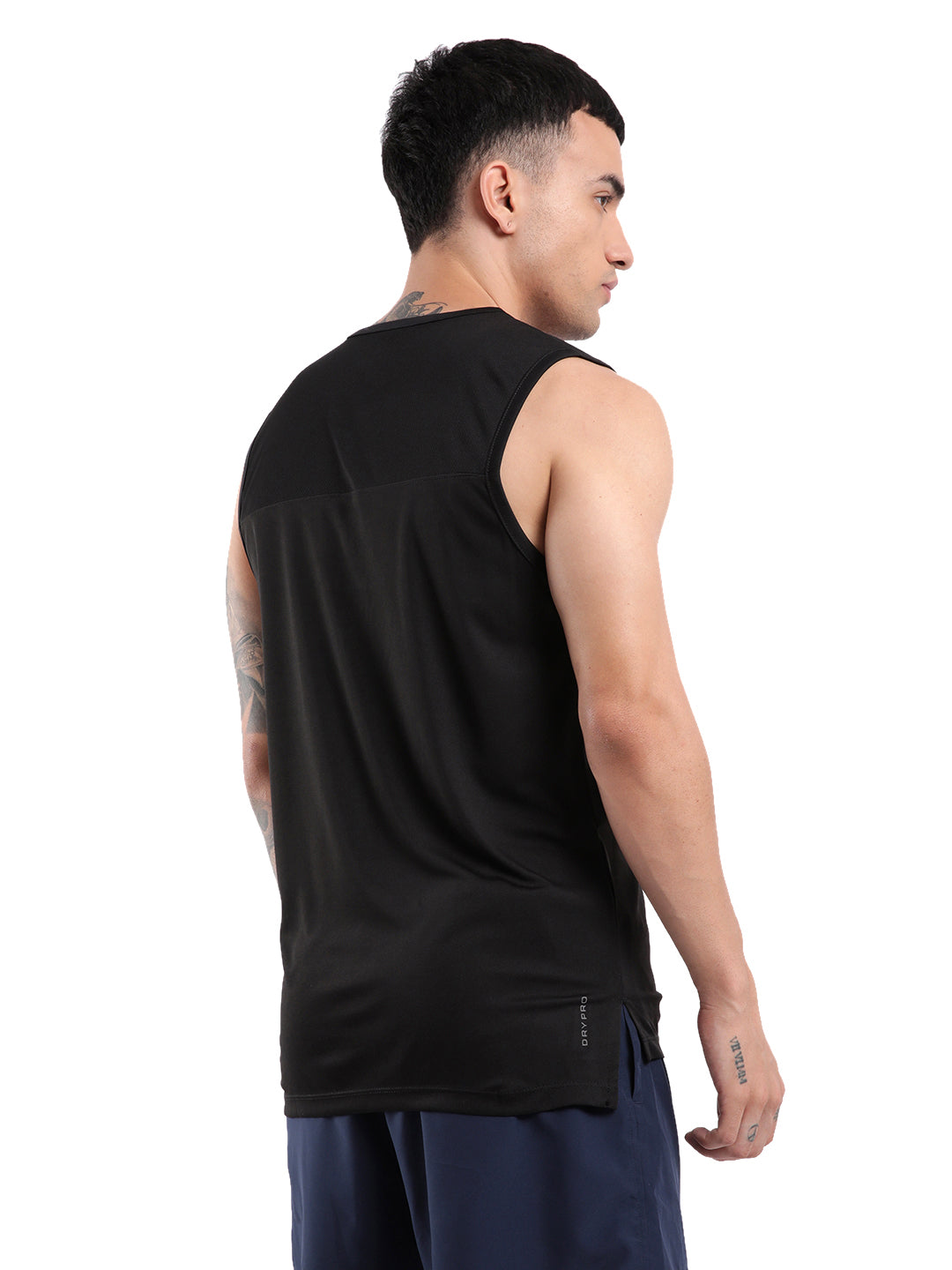 Jet Black Contrast Binding Tank