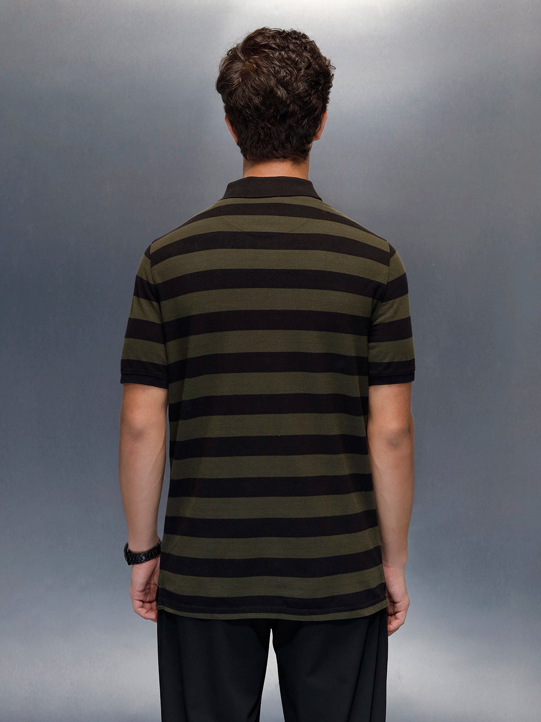 Men's regular fit polo stripes t-shirt  | Maroon