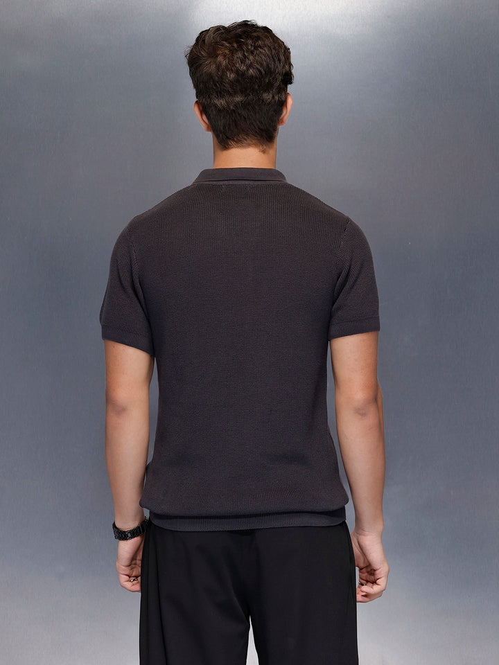 Textured polo shirt | Dark Grey