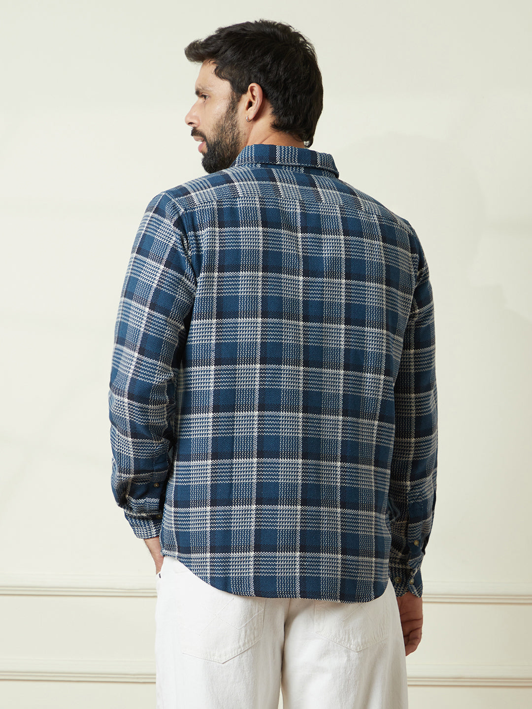 Checked Slim Fit Shirt in Blue