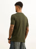 Slim Fit Patch Detail T-Shirt | Olive