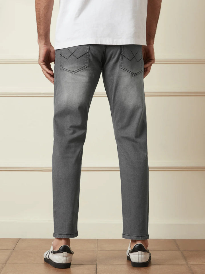 Vintage Wash Skinny Crop Jeans | Grey