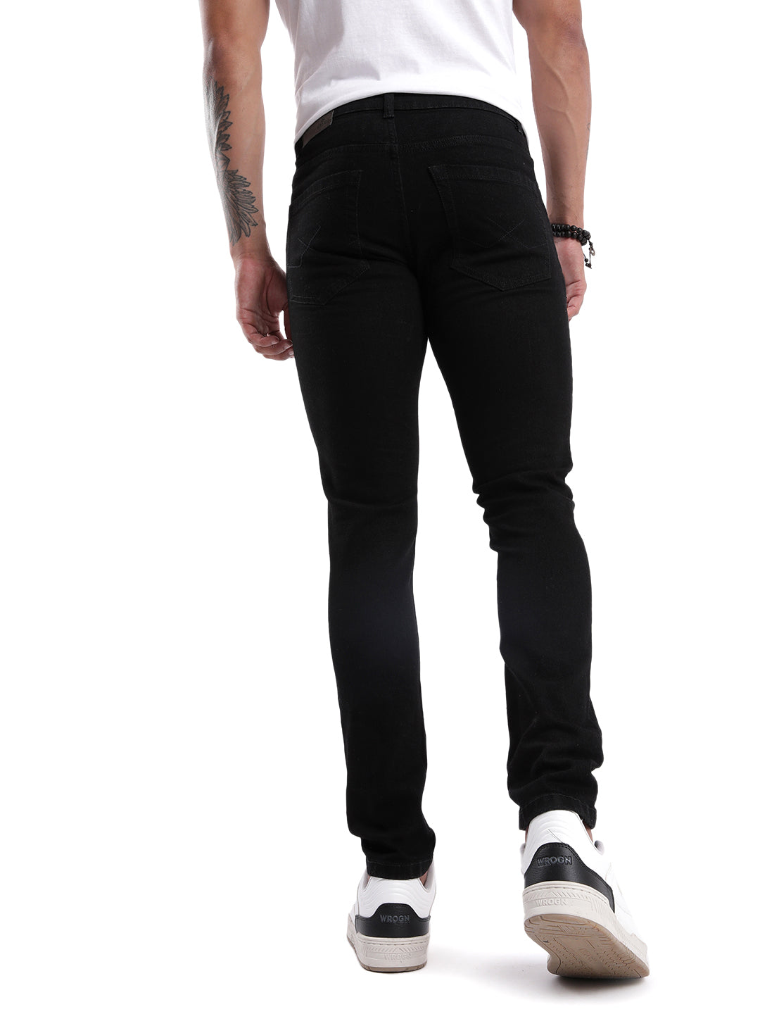 Solid Black Skinny Denim Jeans