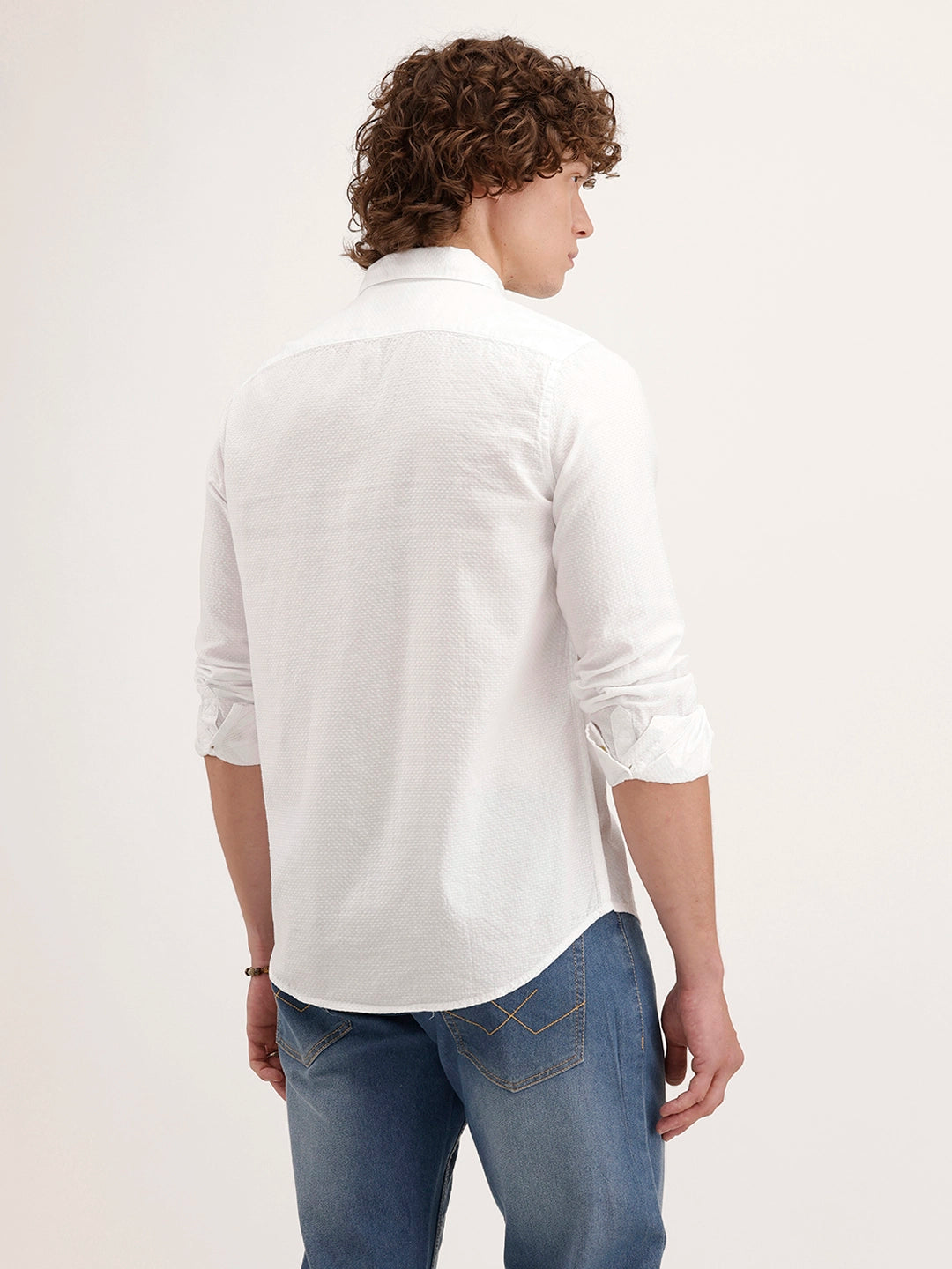 Textured Regular Fit Shirt | White