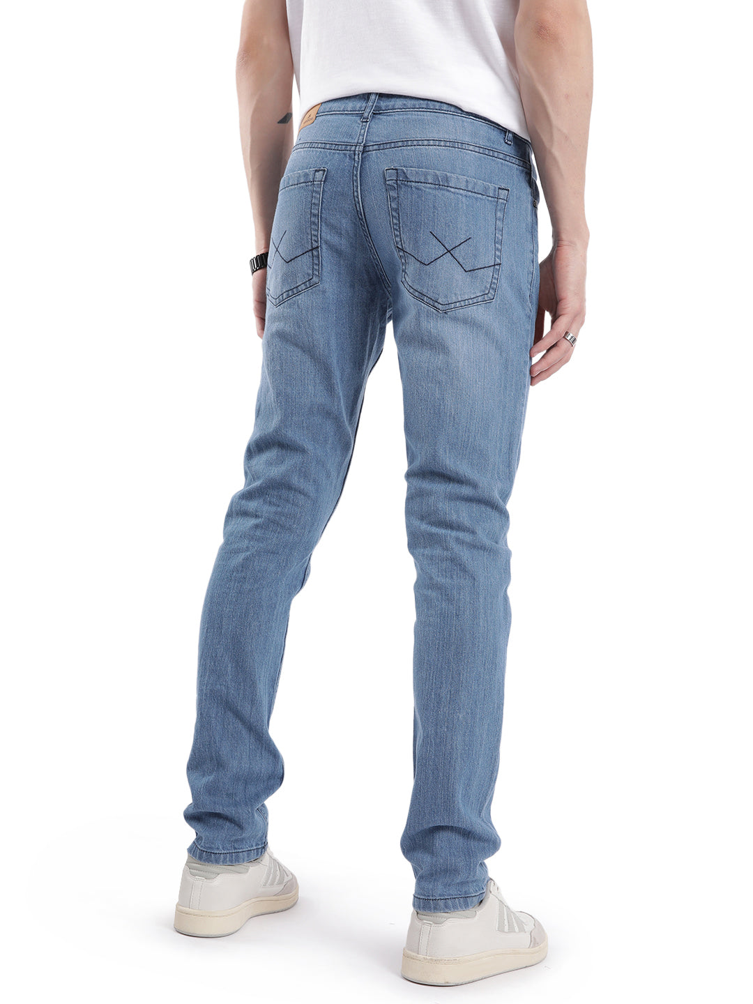 Casual Solid Blue Slim Fit Jeans