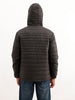 Solid Regular Fit Puffer Hooded Jacket | Black