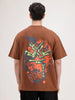 Oversized Back Printed T-Shirt | Brown