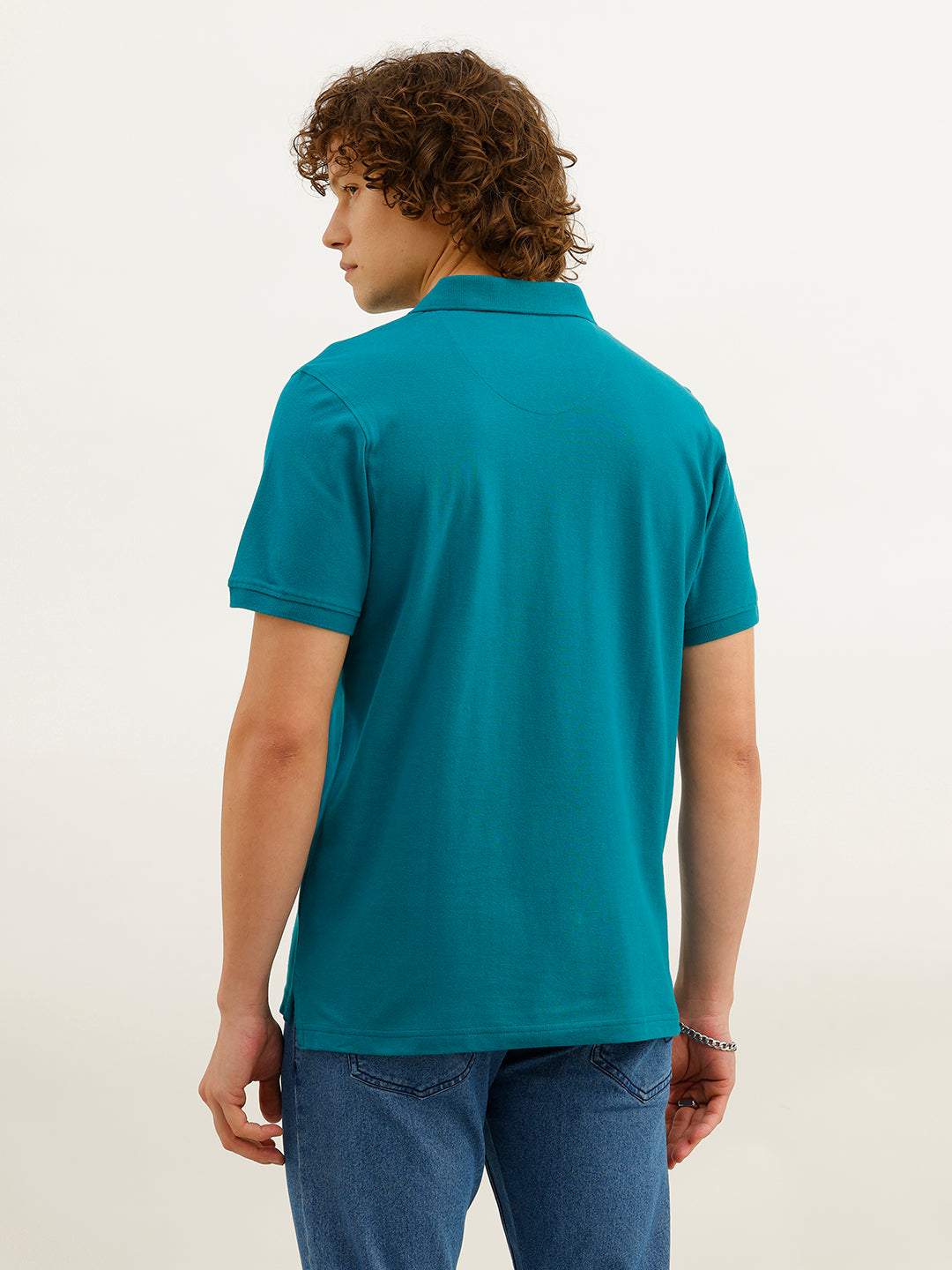 Solid Slim Fit Polo T-Shirt | Dark Green