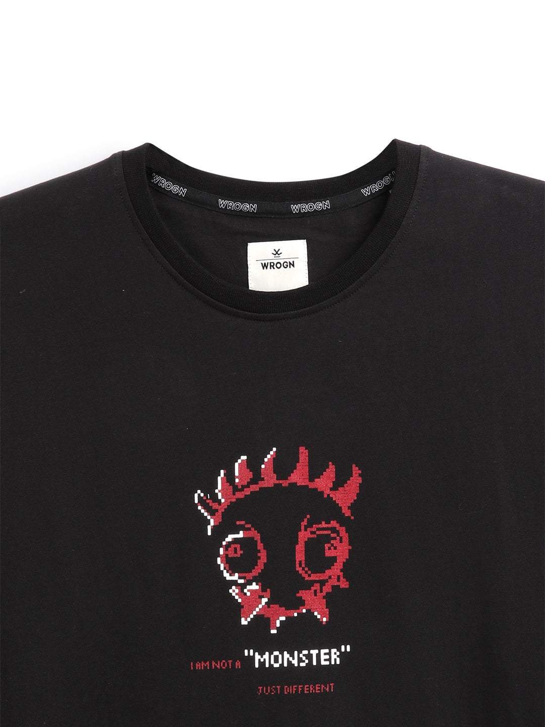 Not a Monster Printed Black T-Shirt