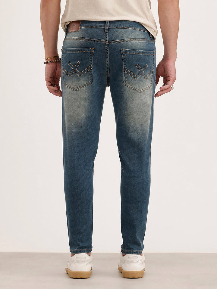 Faded Skinny Crop Denim Jeans | Light Blue