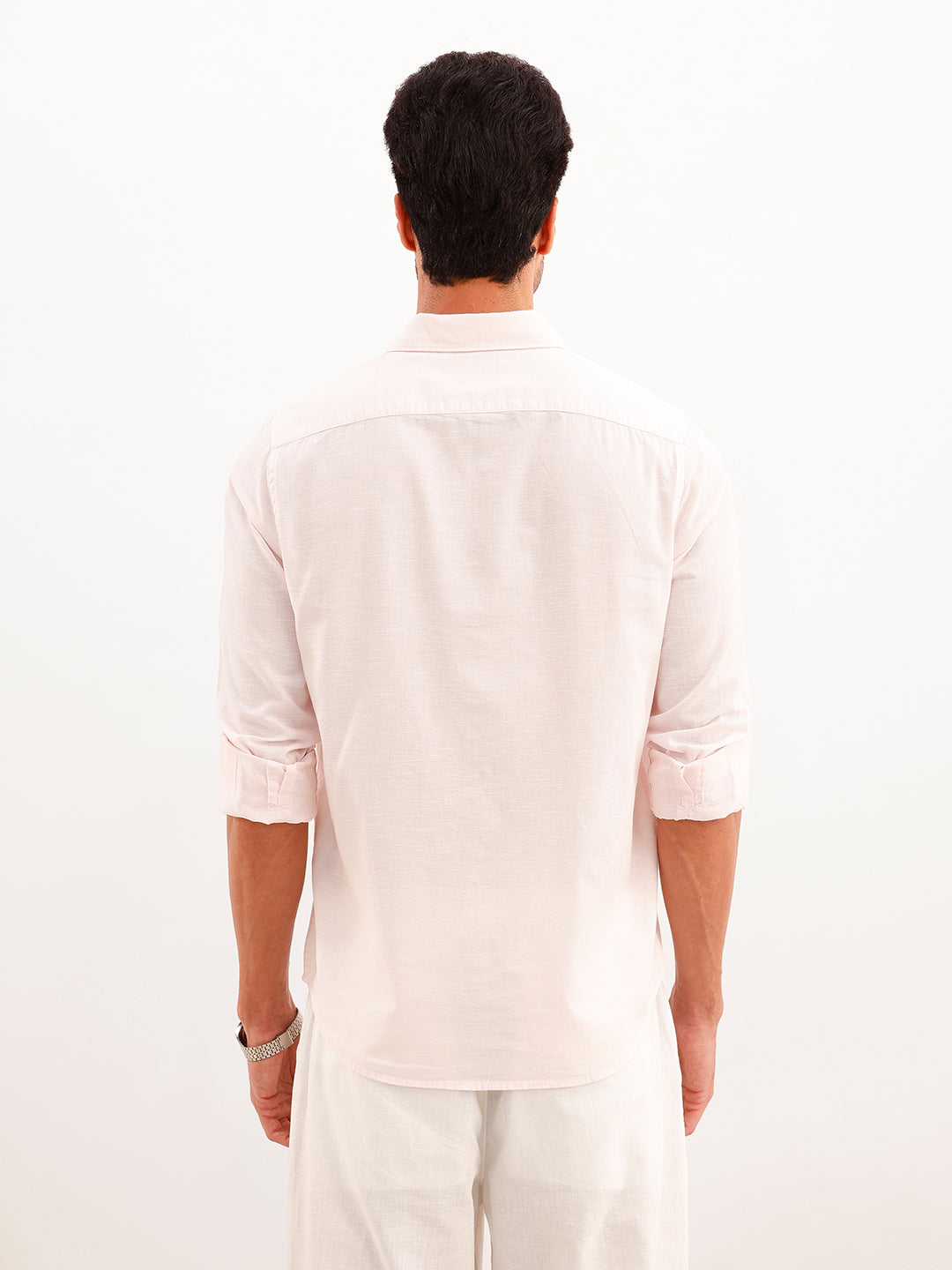 Solid Regular Fit Full Sleeve Shirt | Pink | WWSH9003F