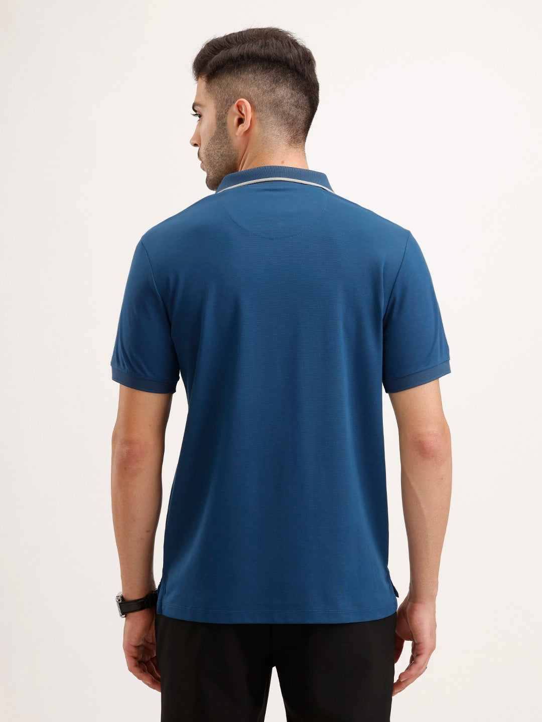 Slim Fit Tipping Collar T-Shirt | Dark Blue