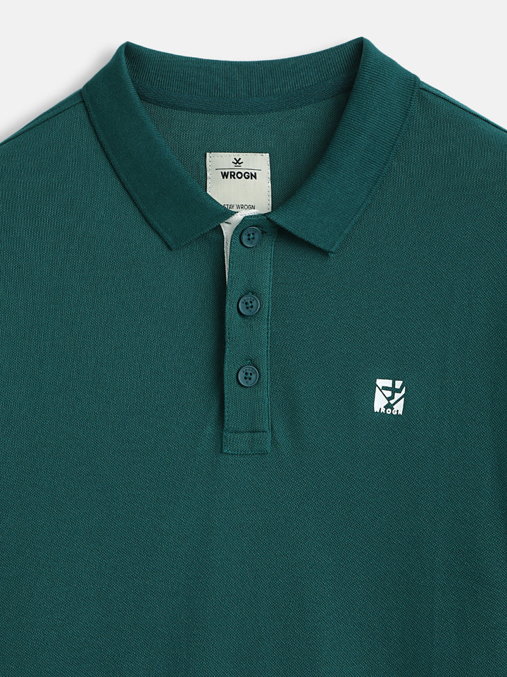 Sporty Teal Regular Fit Polo T-Shirt