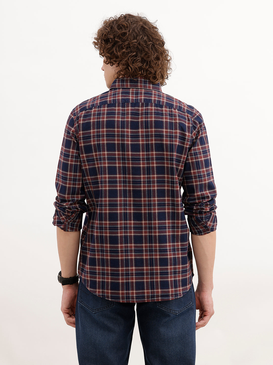 Slim Fit Checkered Shirt | Brown