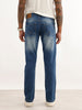 Faded Straight Fit Denim Jeans | Blue