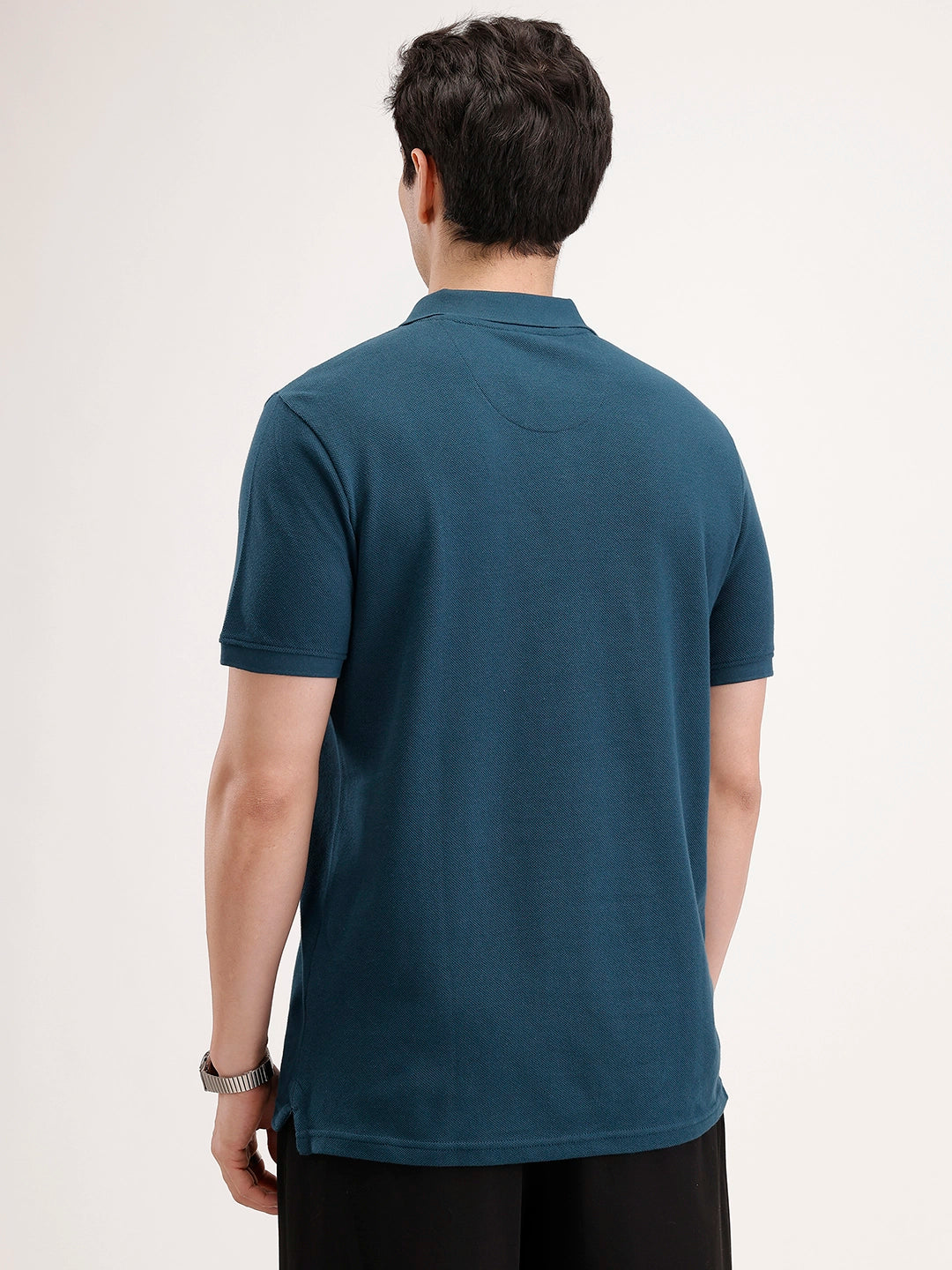 Solid Slim Fit Polo T-Shirt | Teal
