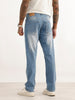 Straight Fit Strip Detail Denim Jeans | Light Blue