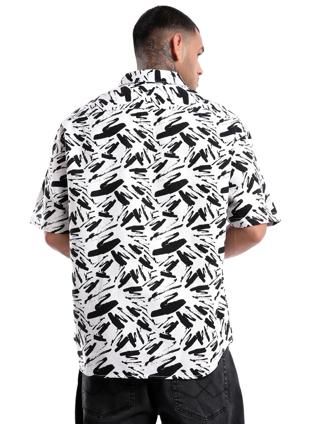 White Graphic AOP Shirt