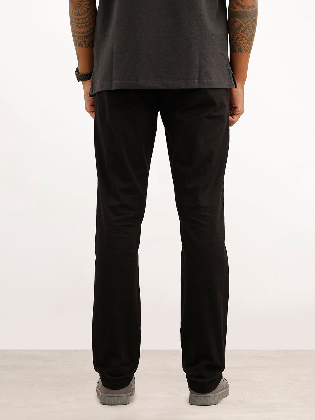 Solid Slim Fit Trouser | Black