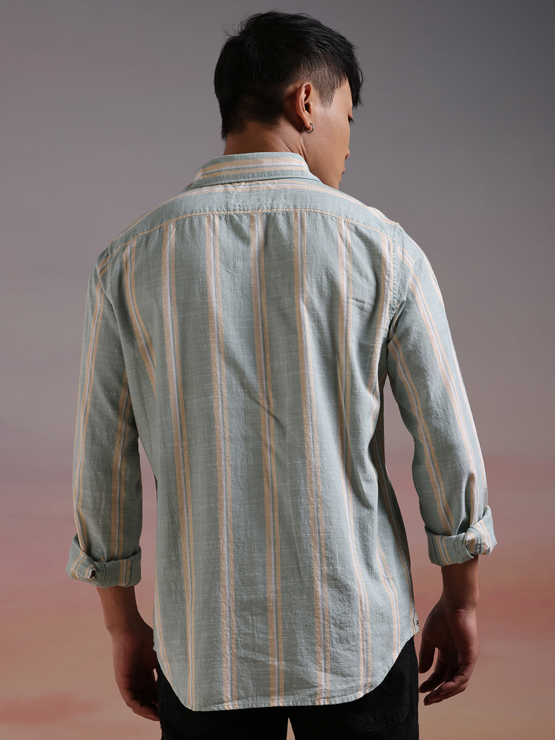 Linear Stripes Retro Casual Shirt