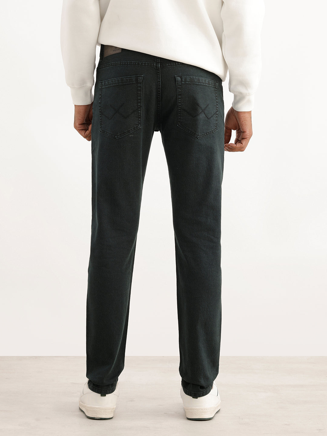 Solid Skinny Fit Denim Jeans | Dark Green