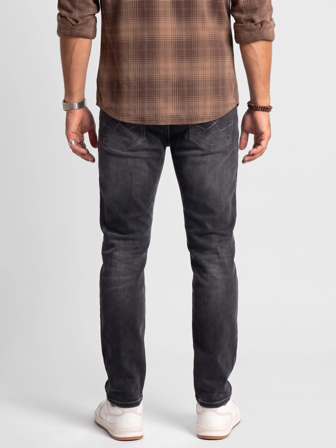 Classic Faded Denim Jeans | Dark Grey