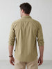 Men's casual double pocket slim fit shirt | Khaki