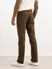 Solid Straight Fit Cotton Trousers | Olive