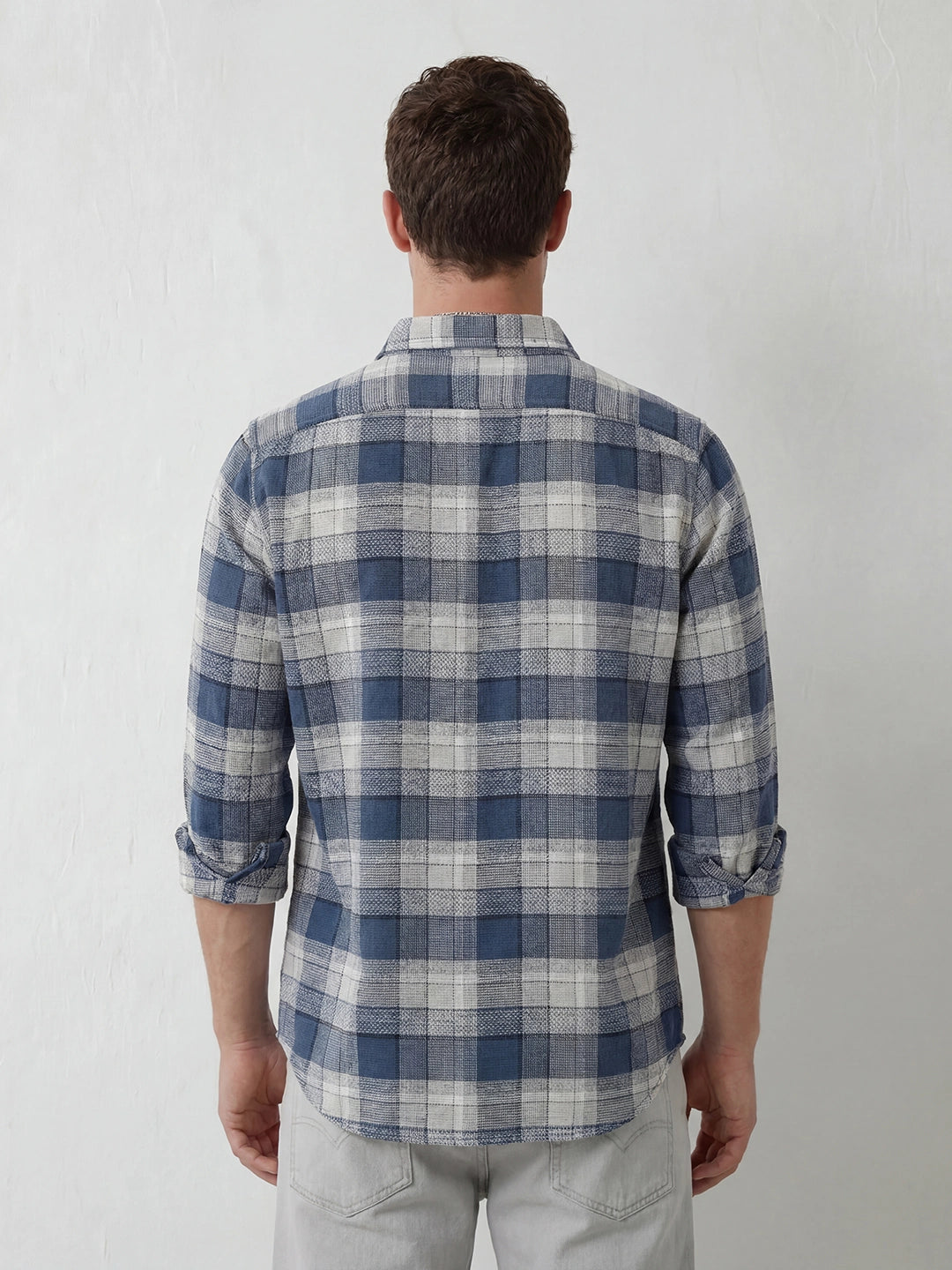 Regular Fit Checkered Shirt | Blue