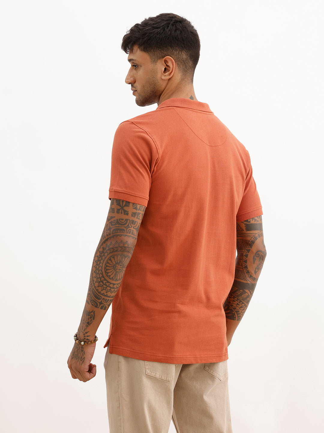 Classic Placement Printed Polo T-Shirt | Rust | WWTS302F