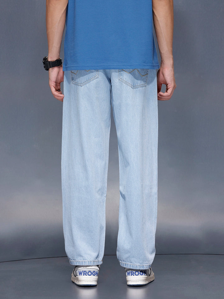 Men’s loose fit light washed jeans | Super Stone