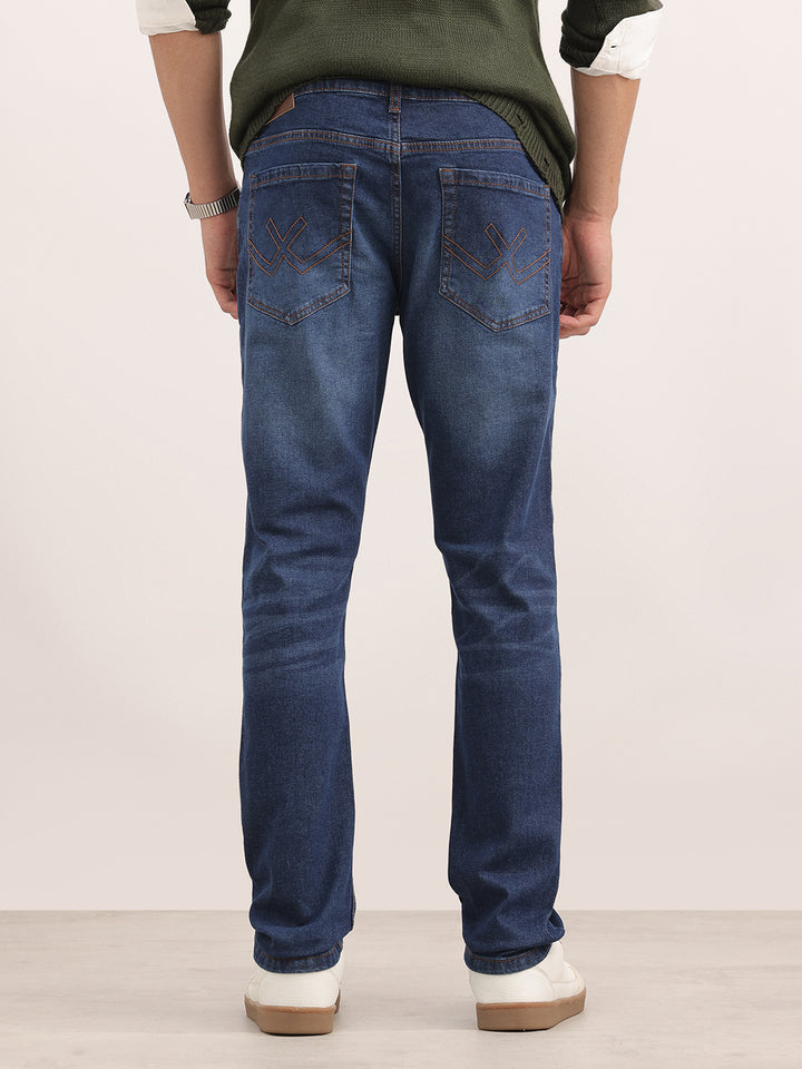 Washed Slim Fit Denim Jeans | Blue