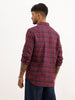 Classic Textured Checkered Shirt | Maroon | WSH02FSSL0071S