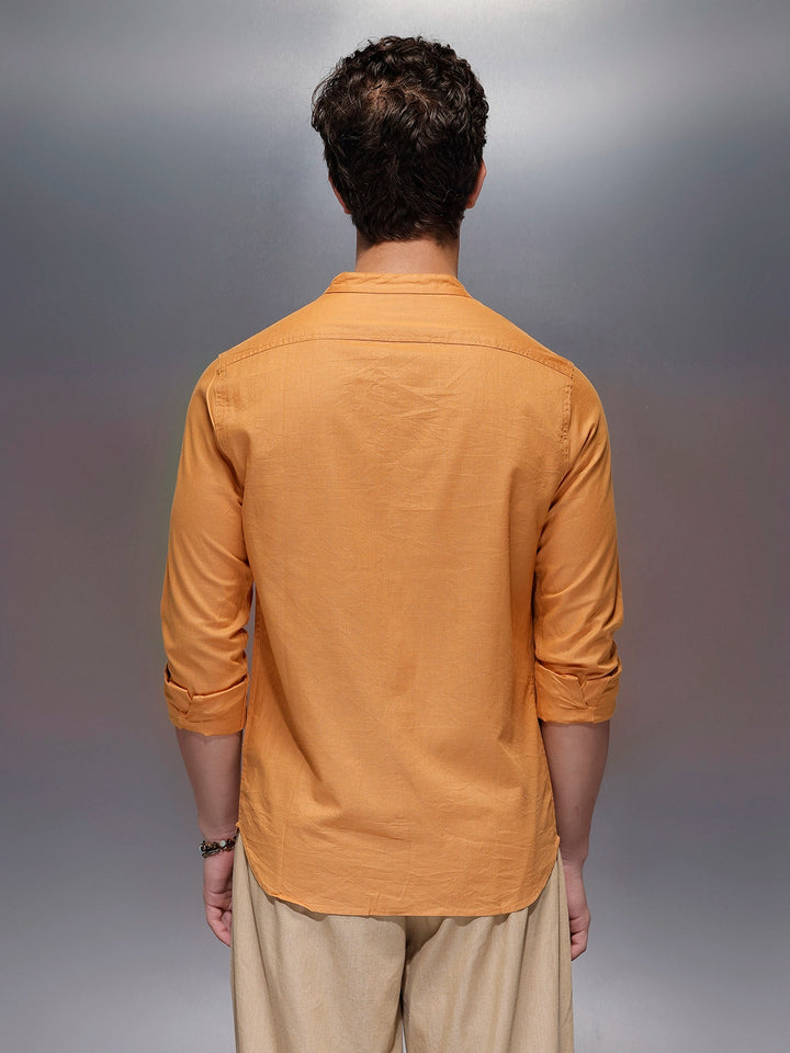 Men's Casual Regular Fit Shirt   |  Yellow