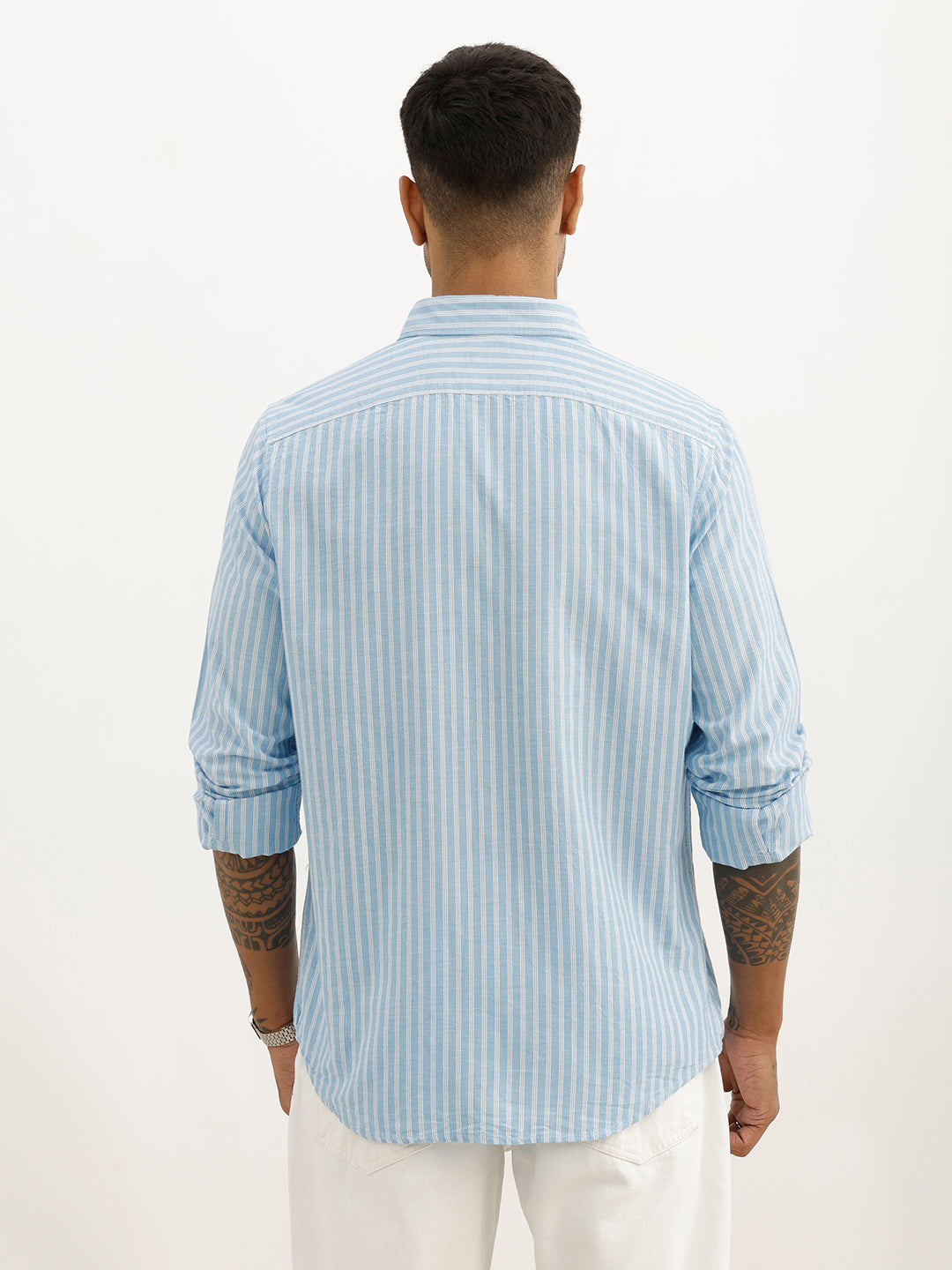 Classic Slim Fit Striped Shirt | Blue