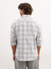 Oversized Double Pocket Checkered Shirt | Grey